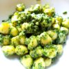 Njoki me pesto. Receta gatimi. Dieta mesdhetare.