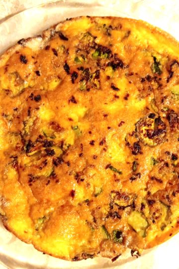 Frittata me kunguj. Receta gatimi. Dieta mesdhetare.