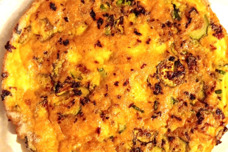 Frittata me kunguj. Receta gatimi. Dieta mesdhetare.